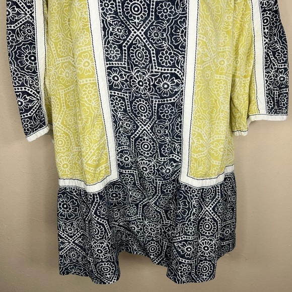 SMALL ANTHROPOLOGIE LILKA TUNIC TOP BOHO GEOMETRIC PRINT KEYHOLE NECKLINE - Picture 6 of 11